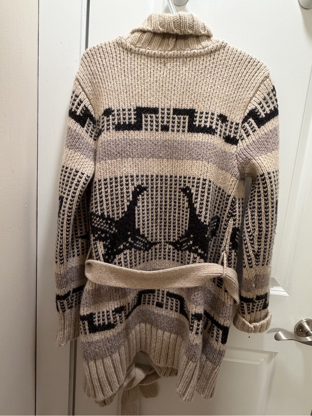 Rare L.L.Bean Signature 80% Lambswool Duck Fair Isle Cardigan Sweater M